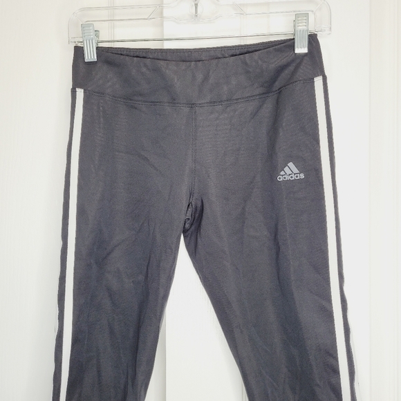 Adidas Womens Energy Running Stripe Climalite Legging Size Small Drawstring Gym - Picture 2 of 7